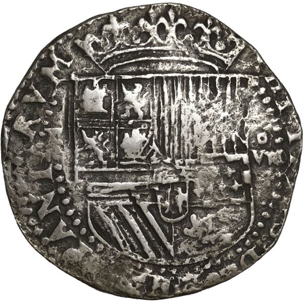 BOLIVIA, Potosí, cob 8 reales, Philip II, assayer not visible.