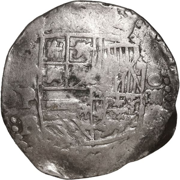 BOLIVIA, Potosí, cob 4 reales, Philip III, assayer R (curved leg).