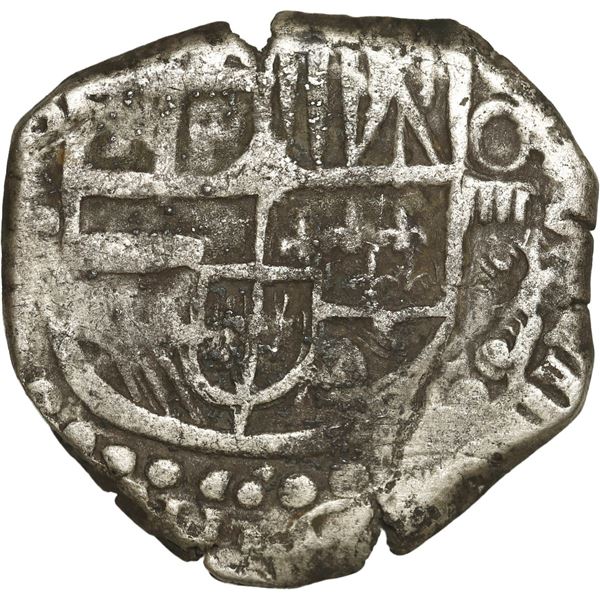 BOLIVIA, Potosí, cob 4 reales, Philip IV, assayer not visible (1620s), quadrants of cross transposed