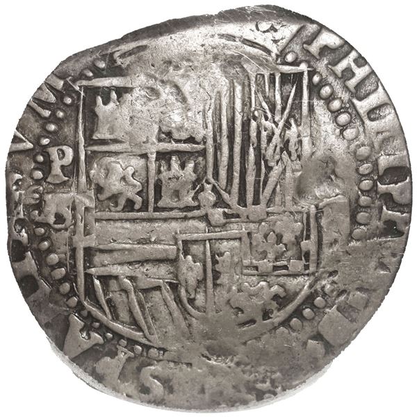 BOLIVIA, Potosí, cob 2 reales, Philip II, assayer B (3rd period), ICG VF20.