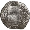 Image 1 : BOLIVIA, Potosí, cob ½ real, Philip II, assayer R (Rincón) to left, mintmark P to right.
