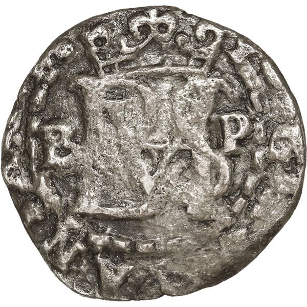 BOLIVIA, Potosí, cob ½ real, Philip II, assayer B (3rd period) to left, mintmark P to right, ex-Tras