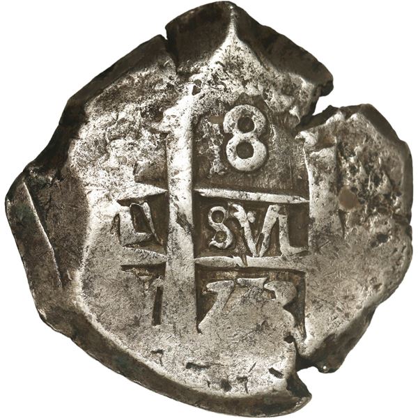 BOLIVIA, Potosí, cob 8 reales, 1773 V-(Y).