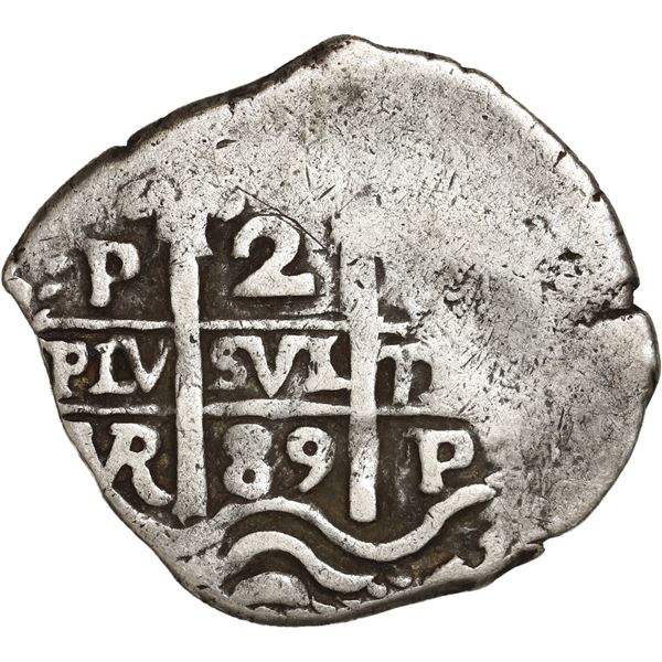BOLIVIA, Potosí, cob 2 reales, 1689 VR.