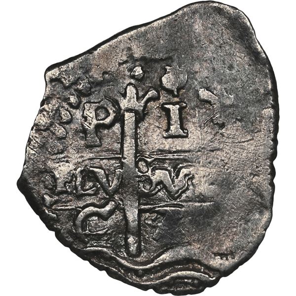 BOLIVIA, Potosí, cob 1 real, (1678-79) C/E, rare, NGC XF details / sea salvaged.
