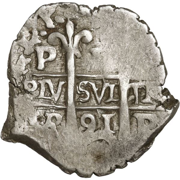 BOLIVIA, Potosí, cob 1 real, 1691 VR.