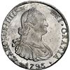 Image 1 : BOLIVIA, Potosí, bust 8 reales, Charles IV, 1793 PR, NGC UNC details / obv cleaned.