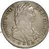 Image 1 : CHILE, Santiago, bust 8 reales, Ferdinand VII transitional ("admiral bust"), 1810 FJ.