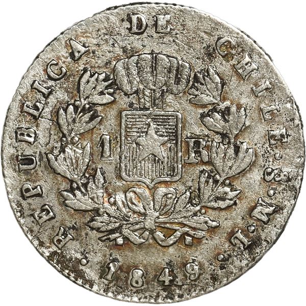 CHILE, Santiago, 1 real, 1849 ML.
