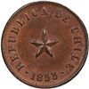 Image 1 : CHILE, struck at the Heaton Mint in Birmingham, England, copper ½ centavo, 1853, PCGS MS63 Brown.