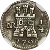 Image 1 : COLOMBIA, Bogotá, ¼ real, Charles IV, 1798, NGC XF details / edge filing.