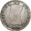 Image 1 : COLOMBIA, Bogotá (Cundinamarca), 8 reales, 1821 JF, no dot below A in mintmark.
