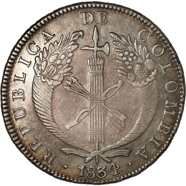 COLOMBIA, Bogotá, 8 reales, 1834 RS.