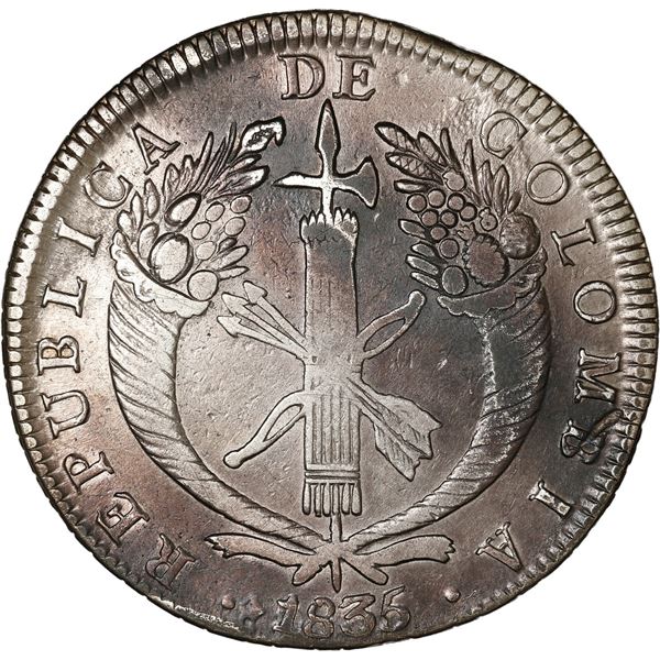 COLOMBIA, Bogotá, 8 reales, 1835 RS.