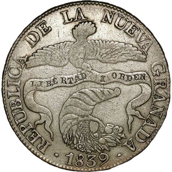 COLOMBIA, Bogotá, 8 reales, 1839 RS.