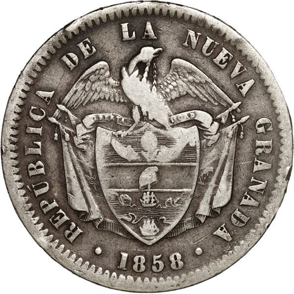 COLOMBIA, Bogotá, 1 peso, 1858.