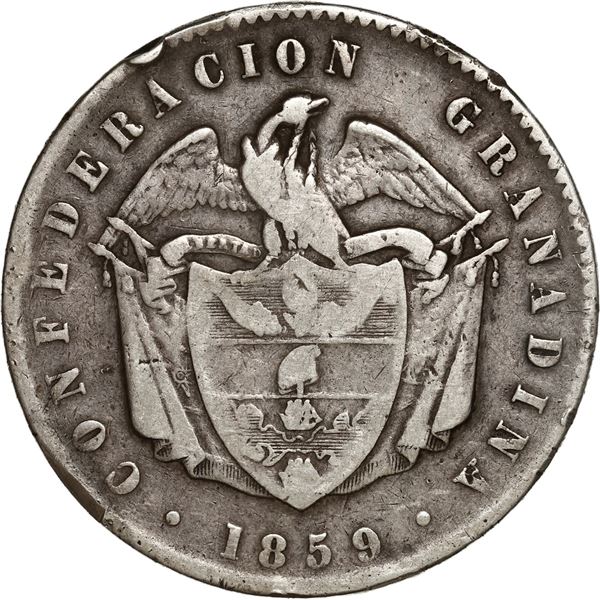 COLOMBIA, Bogotá, 1 peso, 1859.