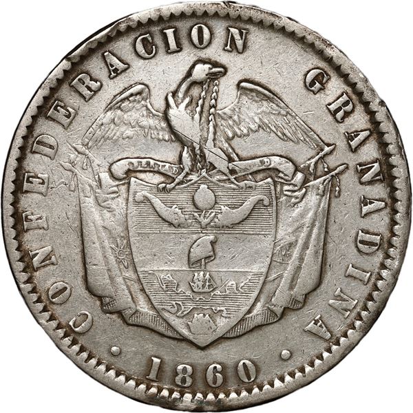 COLOMBIA, Bogotá, 1 peso, 1860.