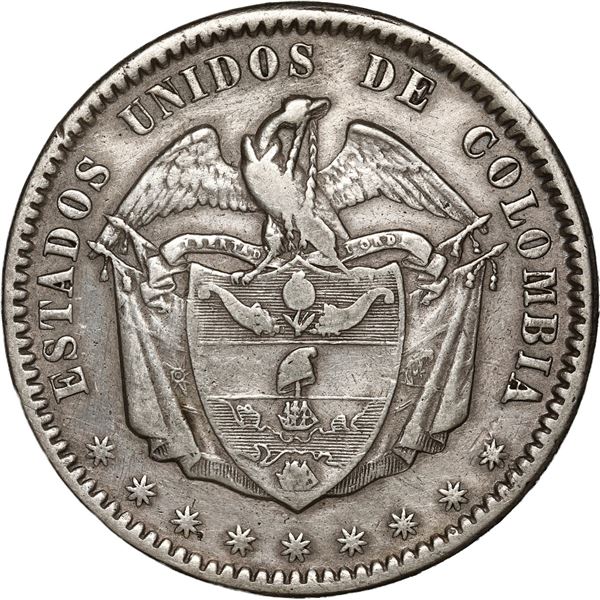 COLOMBIA, Bogotá, 1 peso, 1862.