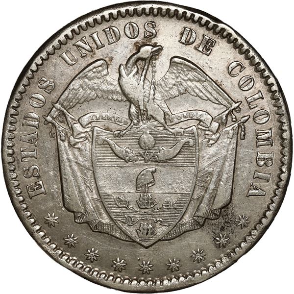 COLOMBIA, Bogotá, 1 peso, 1866.