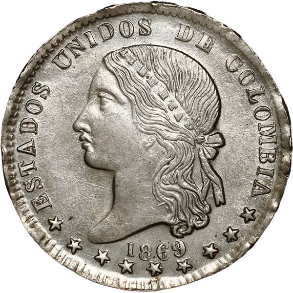 COLOMBIA, Medellín, 1 peso, 1869.