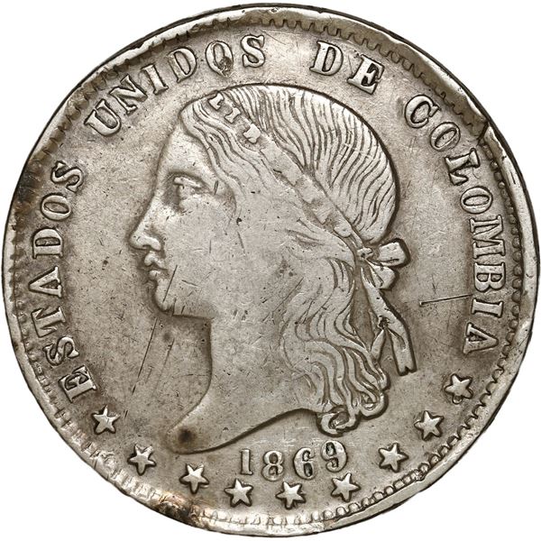 COLOMBIA, Medellín, 1 peso, 1869.