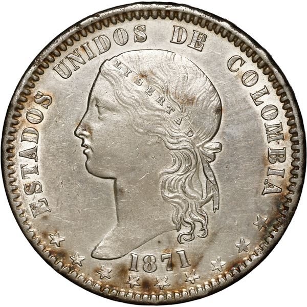 COLOMBIA, Bogotá, 1 peso, 1871.