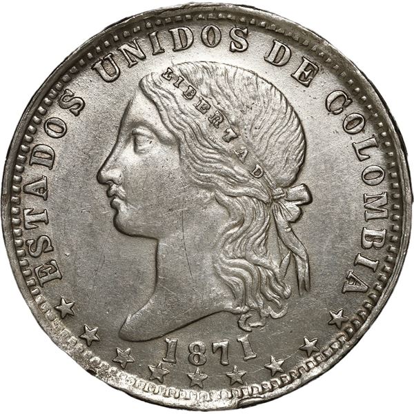 COLOMBIA, Medellín, 1 peso, 1871.