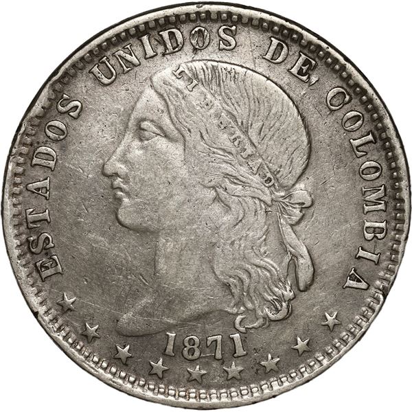 COLOMBIA, Medellín, 1 peso, 1871.