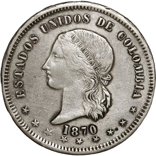 COLOMBIA, Bogotá, 5 décimos, 1870.