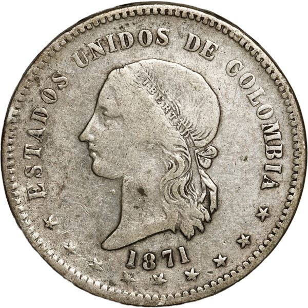 COLOMBIA, Bogotá, 5 décimos, 1871.