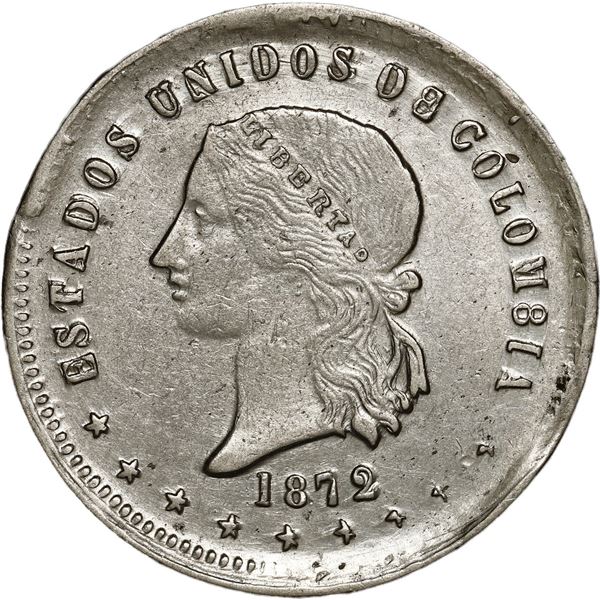 COLOMBIA, Medellín, 5 décimos, 1872.