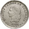 Image 1 : COLOMBIA, Medellín, 5 décimos, 1874/4, Barré bust, reversed fineness.