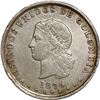 Image 1 : COLOMBIA, Medellín, 5 décimos, 1876, Barré bust, date left.