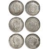 Image 1 : COLOMBIA, Medellín, lot of three 5 décimos, 1876, Barré bust, various date varieties.