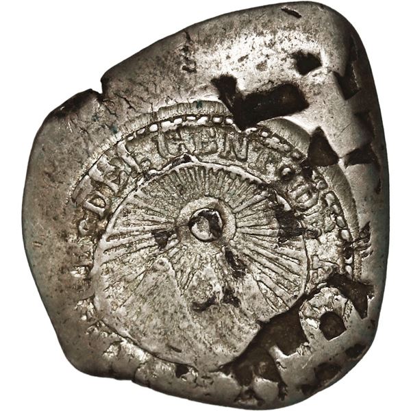 COSTA RICA, San José, 1 real, 1846 JB counterstamp (Type IV) on a Potosí, Bolivia, cob 1 real, 1752 