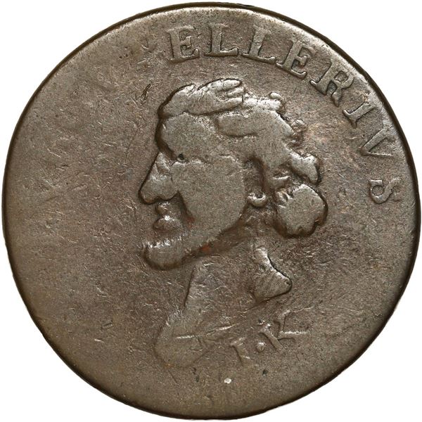 DOMINICAN REPUBLIC, French administration, copper halfpenny token, no date (1795-1808), TVRCVPELLERI