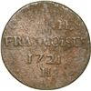 Image 2 : FRENCH COLONIES, struck at the La Rochelle Mint, bronze 9 deniers, Louis XV, 1721-H.