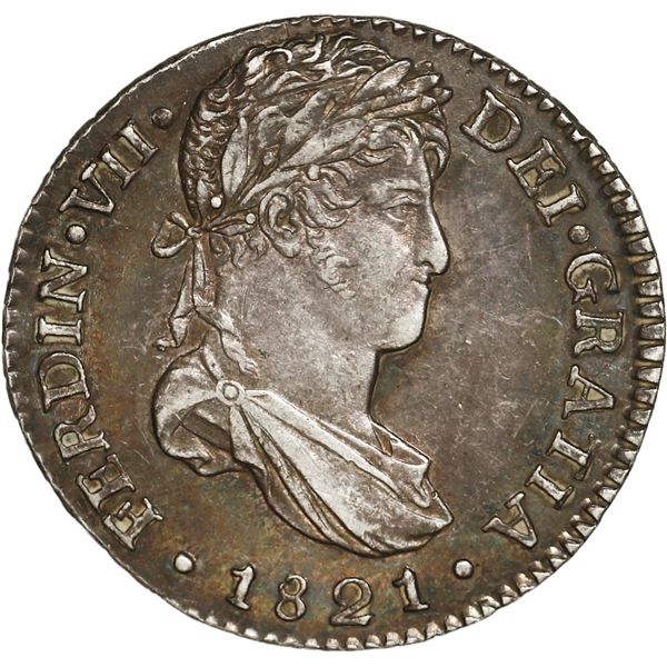 GUATEMALA, Guatemala City, bust 1 real, Ferdinand VII, 1821 M.