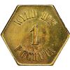 Image 2 : GUATEMALA, Pochuta, brass hexagonal 1 real token, ca. late 1800s, San Carlos / Wyld Hermanos, PCGS M