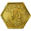 Image 2 : GUATEMALA, Pochuta, brass hexagonal ½ real token, ca. late 1800s, Ceilan Colima / Wyld Hermanos, PCG