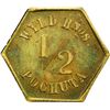 Image 2 : GUATEMALA, Pochuta, brass hexagonal ½ real token, ca. late 1800s, San Carlos / Wyld Hermanos, PCGS M