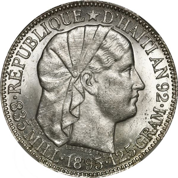 HAITI, 50 centimes, 1895, NGC MS 63.