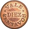 Image 2 : PANAMA, copper 10 centavos token, no date, R. Chacón, PCGS MS63 Red-Brown, finest and only example i