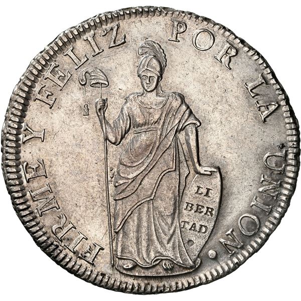 PERU, Cuzco, 8 reales, 1831 G, NGC UNC details / rev cleaned, ex-Almenara.