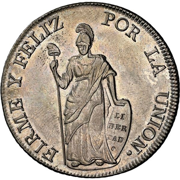 PERU, Cuzco, 8 reales, 1840 A, NGC AU details / cleaned, ex-Almenara.