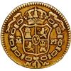 Image 2 : SPAIN, Madrid, gold bust ½ escudo, Charles III, 1773 PJ, with clover-shaped countermarks.
