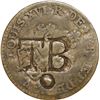 Image 2 : TOBAGO, copper "black dogg" (three halfpence), incuse TB/o countermark on a French Cayenne (Paris mi