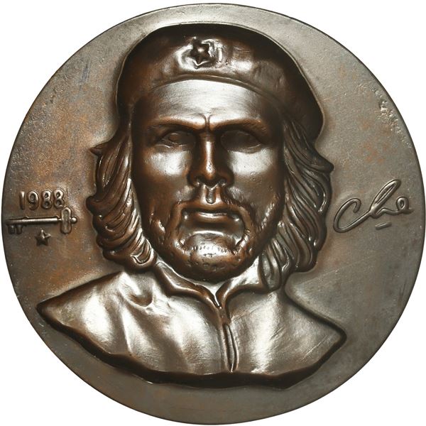CUBA, bronze cliché medal, 1988, Che Guevara, ex-Roehrs.