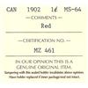 Image 3 : Canada 1 Cent 1902 ICCS MS64 Red